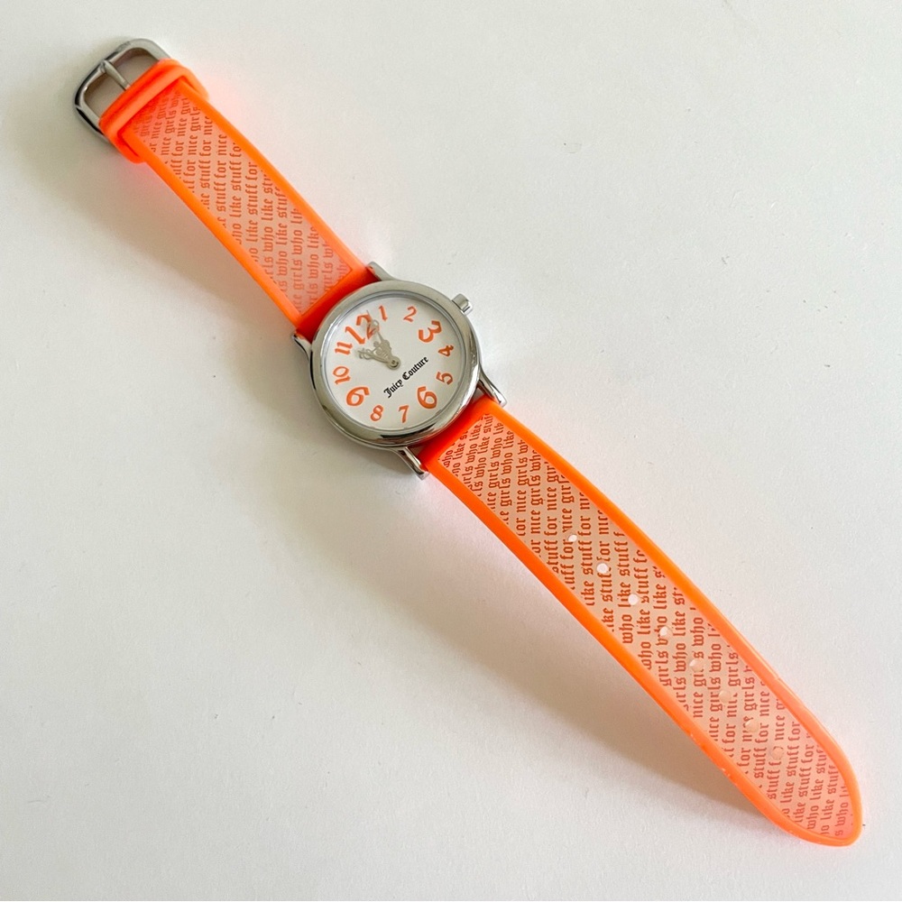 Juicy Couture Y2K Jelly Rubber Watch Neon Orange NEEDS BATTERY